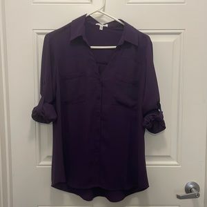 Express Slim Fit Purple Portfino Shirt
